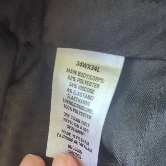 Black Men's Dress Pants 34x 34 - Picture 3 of 5